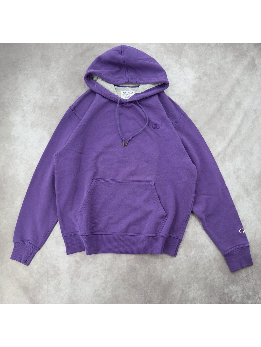 Y2K Champion Purple Hoodie Pullover Sweatshirt Size L